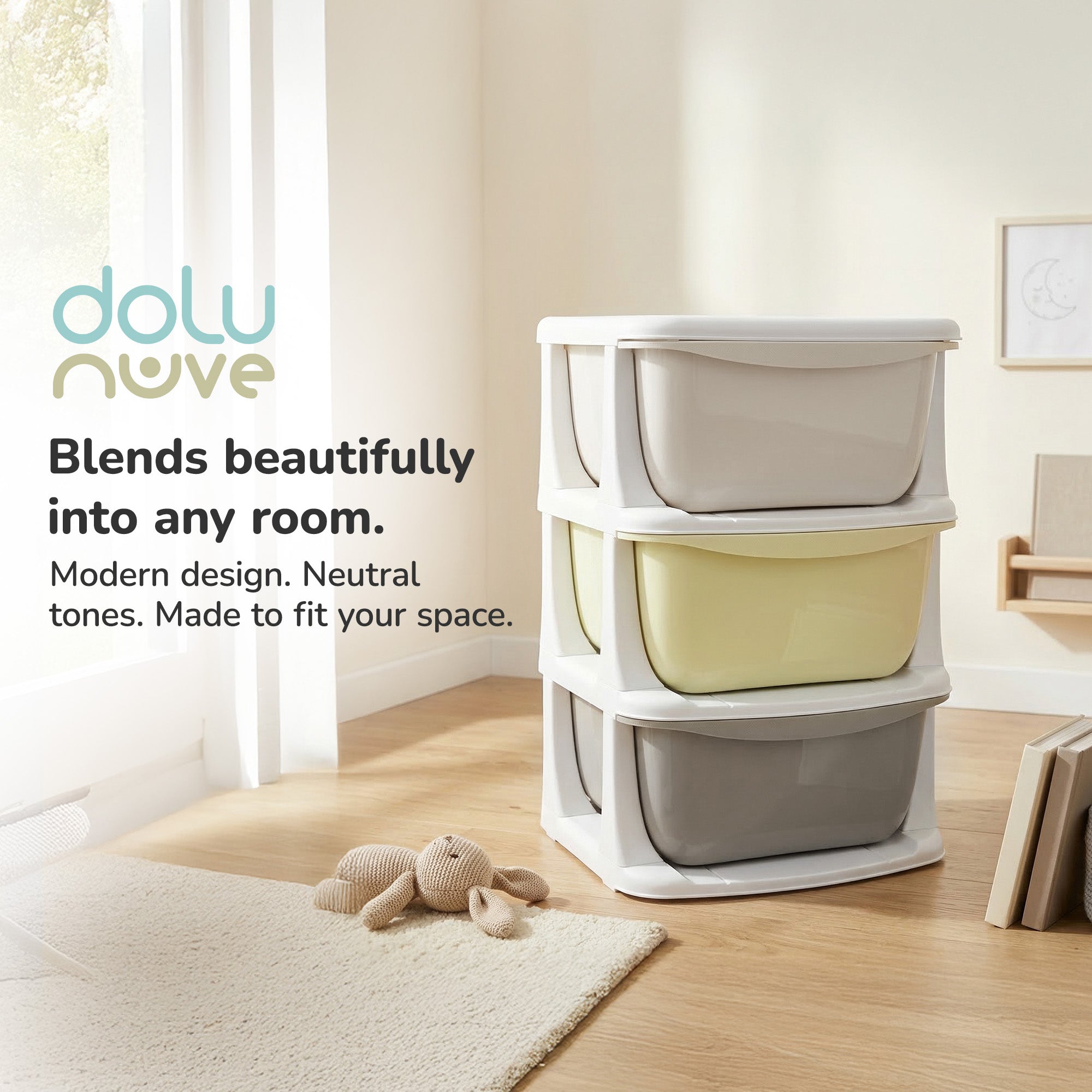 Dolu Nuve Kids 3-Tier Storage Unit with Drawers Plastic Organizer for Toys(Used) - VMInnovations