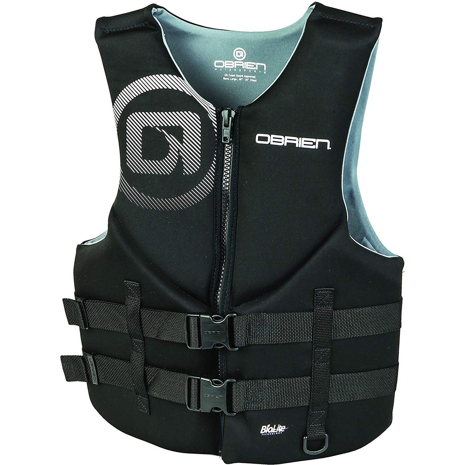 O'Brien Watersports Traditional Men Lightweight Safety Life Jacket, Black, XL