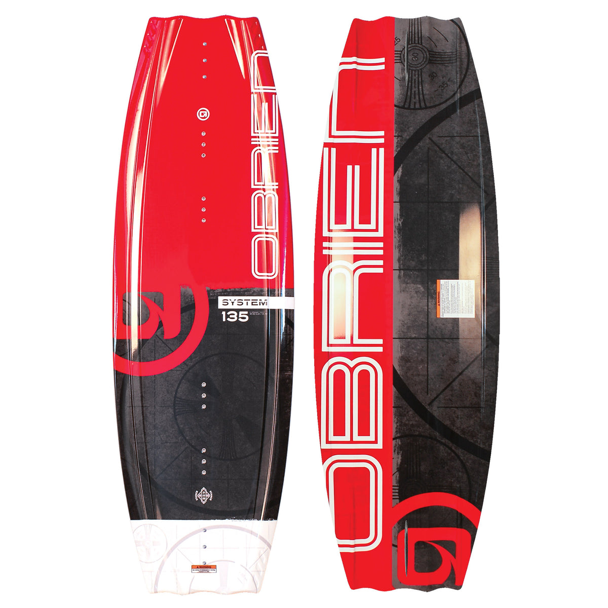 O'Brien Wakeboard with Size 4 to 8 Bindings & Airhead 70 Foot Tow Rope, Red