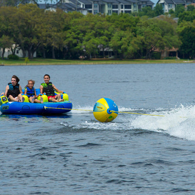 O'Brien Oval Shock Ball Towable Rope Float and Screamer Inflatable Boating Tube