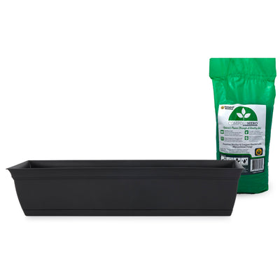 The HC Companies 30 In Flower Box & Wakefield HERO Blend 1 Gal Garden Compost
