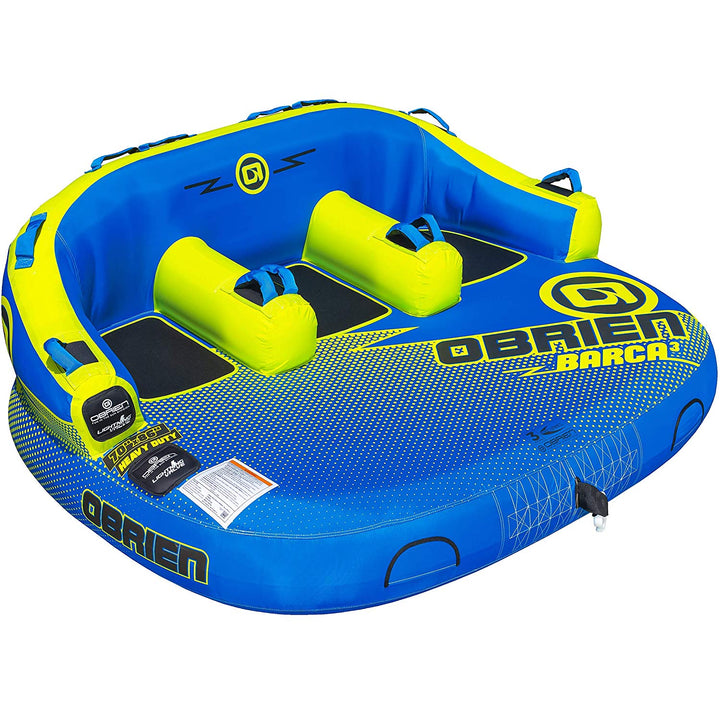 O'Brien Watersports Durable Barca 3 Person Comfy Kickback Lite Towable Boat Tube - VMInnovations