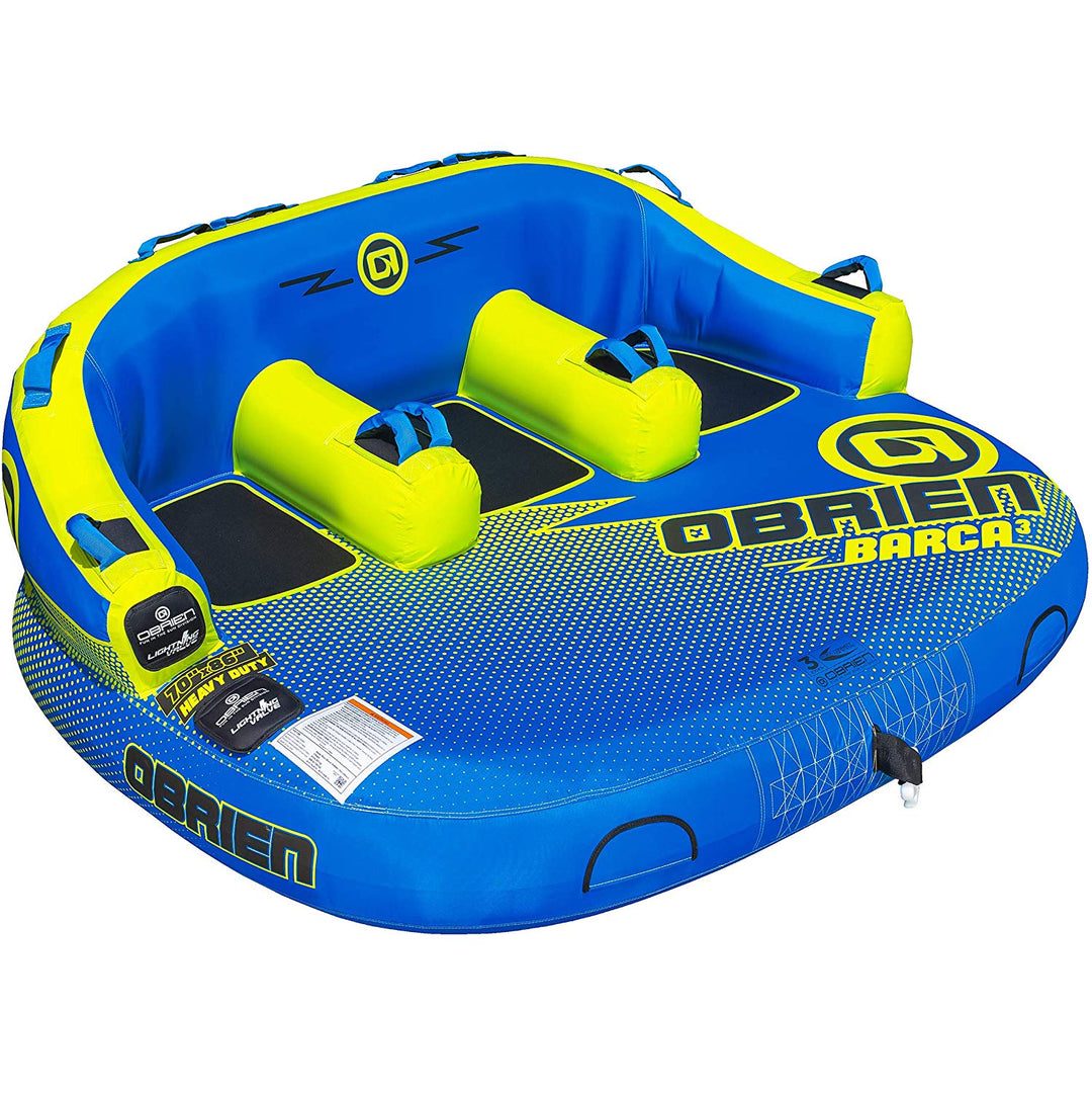 O'Brien Watersports Durable Barca 3 Person Comfy Kickback Lite Towable Boat Tube