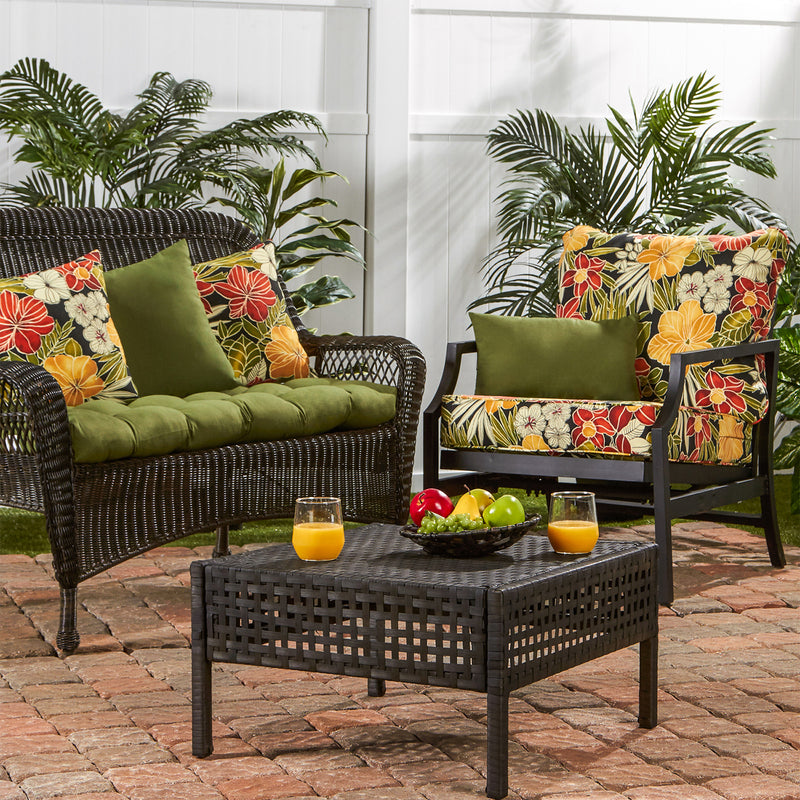 Greendale Home Fashions 44 Inch Bench Outdoor Tufted Furniture Cushion, Hunter