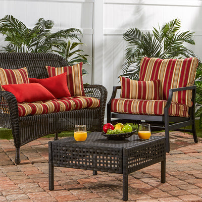 Greendale Home Fashions 46 Inch Outdoor Patio Tufted Bench Cushion, Roma Stripe