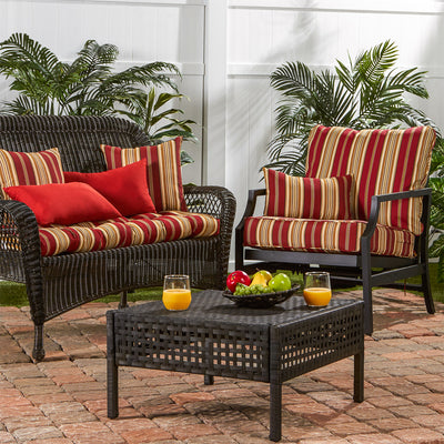 Greendale Home Fashions Deep Seat Outdoor Furniture Cushion Set, Stripe (Used)