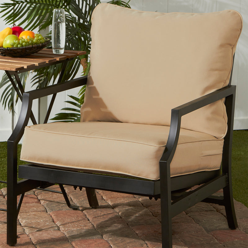 Greendale Home Fashions Deep Seat Outdoor Furniture Chair Cushion Set, Stone