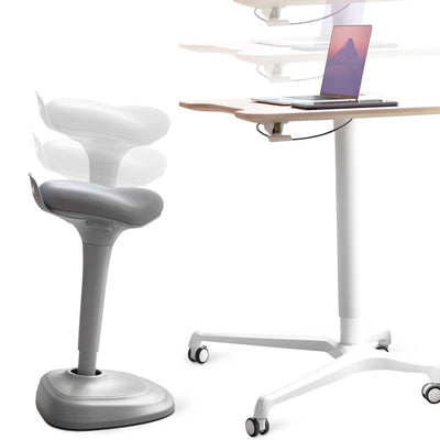 Living Essentials Forte Office Adjustable 360 Swivel Wobble Stool, Gray (Used)