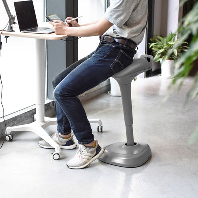 Living Essentials Forte Office Adjustable 360 Swivel Wobble Stool, Gray (Used)