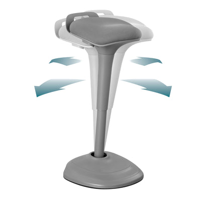 Living Essentials Forte Office Adjustable 360 Swivel Wobble Stool, Gray (Used)