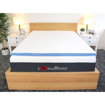 I Love Pillow Cold Infused Memory Foam Copper Mattress Topper, Twin XL(Open Box)