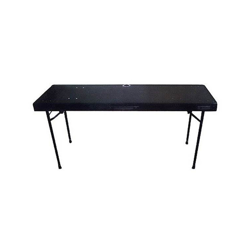 Odyssey 60" x 20" Work Surface Carpet DJ Table with Height Adjusting Legs, Black