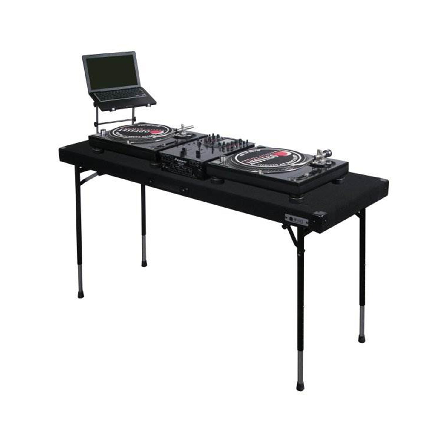 Odyssey Carpeted Pro DJ Work Table with Adjustable Folding Legs (Defective)