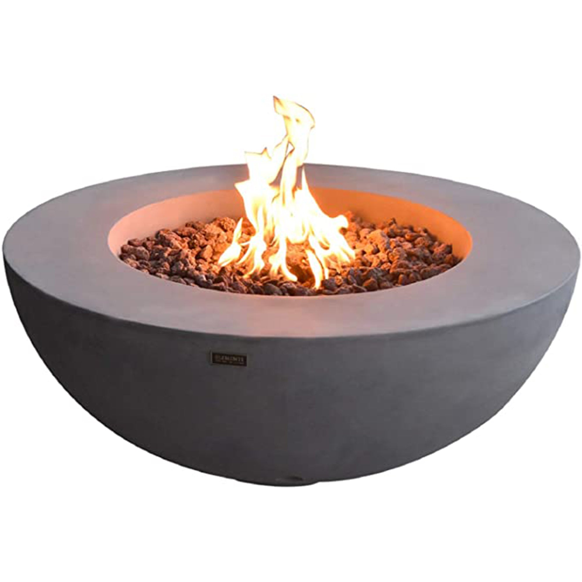 Elementi Natural Gas Concrete Lunar Bowl Fire Pit w/ Auto Ignition (For Parts) - VMInnovations