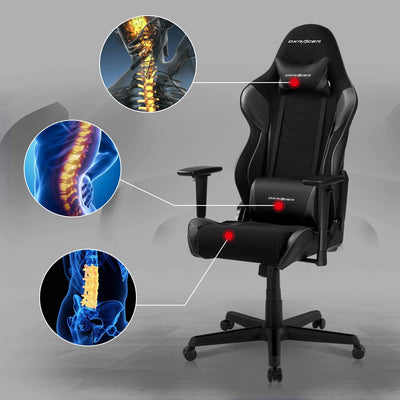 DXRacer Racing Ergonomic Reclining Home Office Desk Computer Gaming Chair, Black