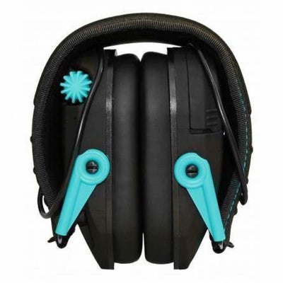 Walker's Razor Slim Shooter Teal Electronic Folding Hearing Protection Earmuffs