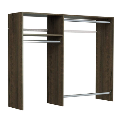 Easy Track Hanging Closet Kit Wardrobe Storage Clothing Rack, Truffle (Used)