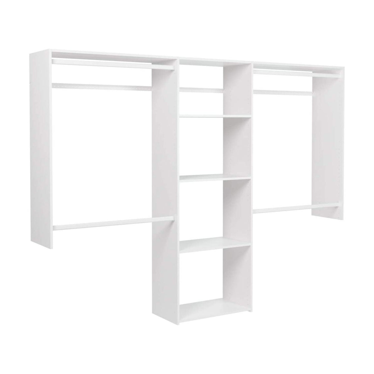 Easy Track Deluxe Starter Closet Storage System with Shelves, White (For Parts)
