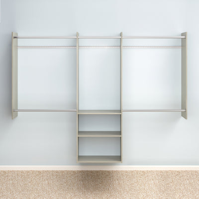 Easy Track Deluxe Tower Closet Storage Organizer with Shelves & Drawers, Grey