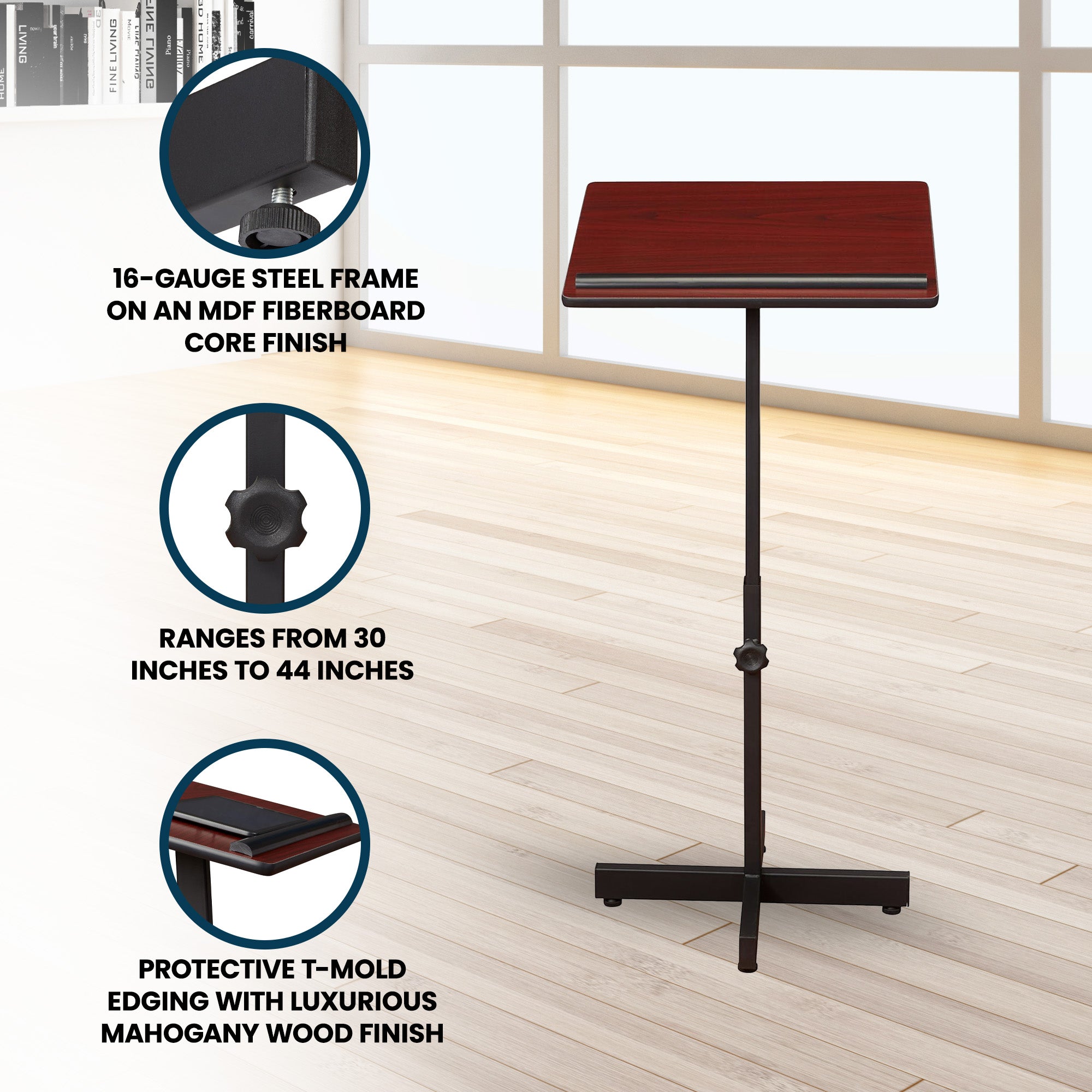 Oklahoma Sound Portable Presentation Series Adjustable Stand, Mahogany (Used) - VMInnovations