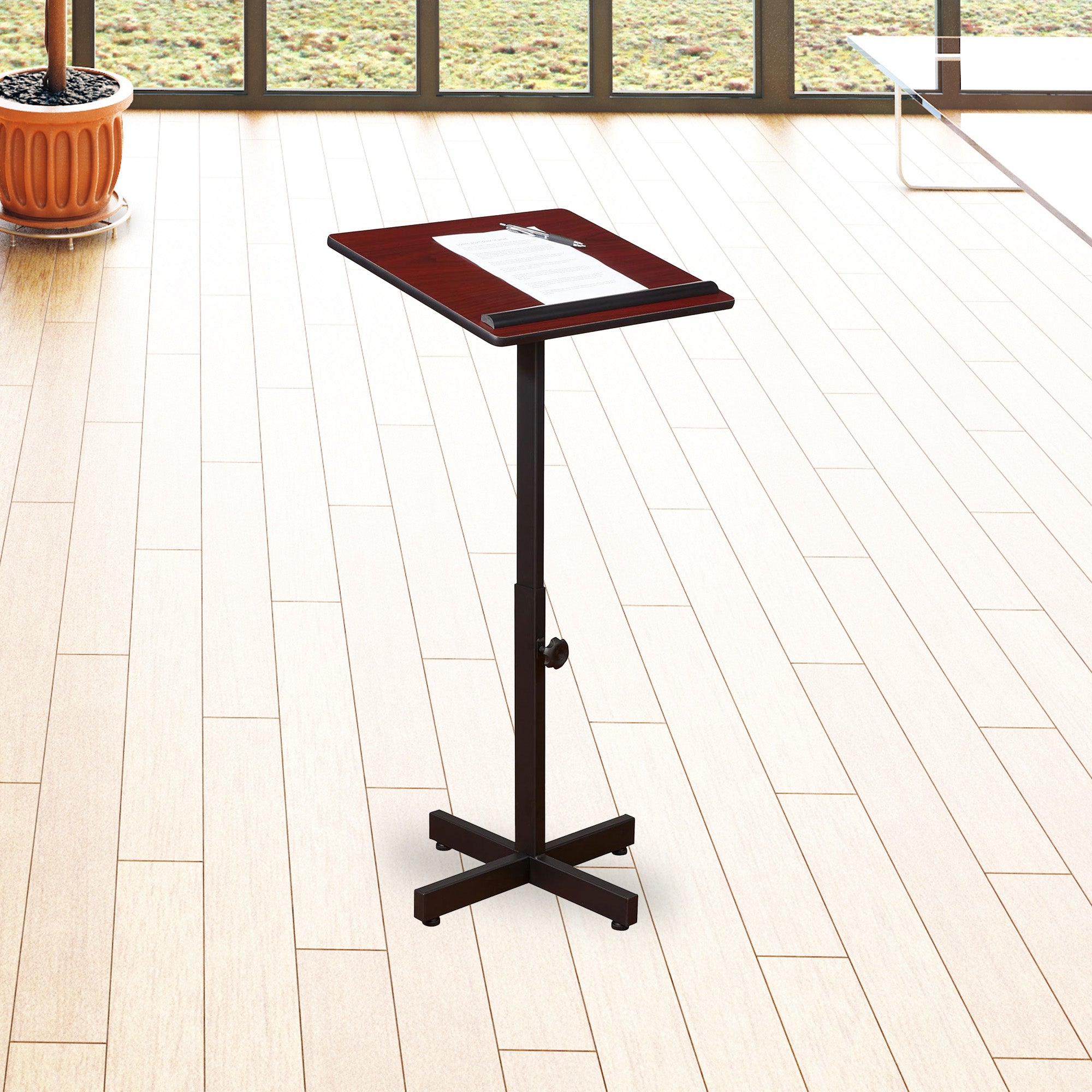 Oklahoma Sound Portable Presentation Series Adjustable Stand, Mahogany (Used) - VMInnovations