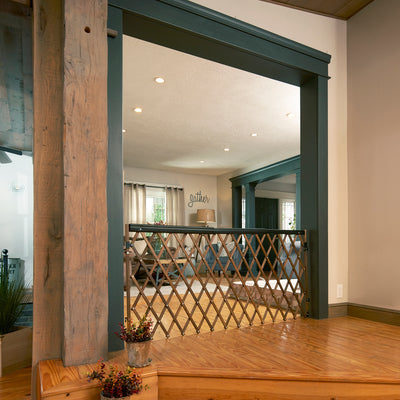 Evenflo Easy Walk Thru Extra Wide Baby/Pet Safety Gate, Farmhouse Collection - VMInnovations