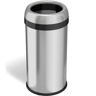 iTouchless 16 Gallon Deodorizer Open Top Trash Can, Stainless Steel (Damaged)