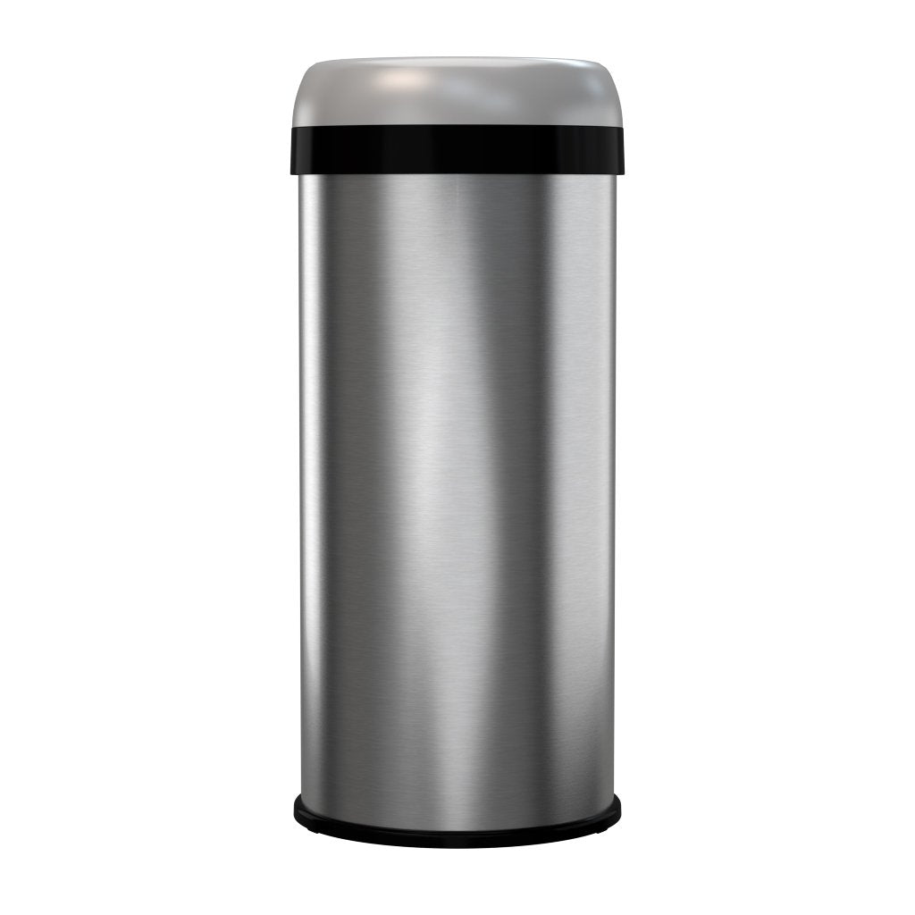 iTouchless 16 Gallon Deodorizer Open Top Trash Can, Stainless Steel (Damaged)