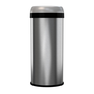 iTouchless 16 Gallon Deodorizer Open Top Trash Can, Stainless Steel (Damaged)