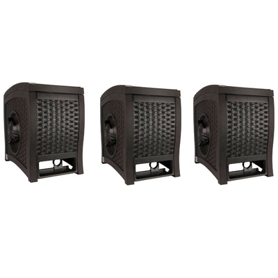 Suncast RSW125D 125 Ft Garden Hose Wicker Reel Touch and Go - Mocha  (3 Pack)