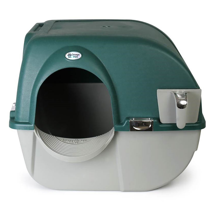Omega Paw Roll'n Clean Self-Cleaning Litter Box & Paw Cleaning Mat for Cats