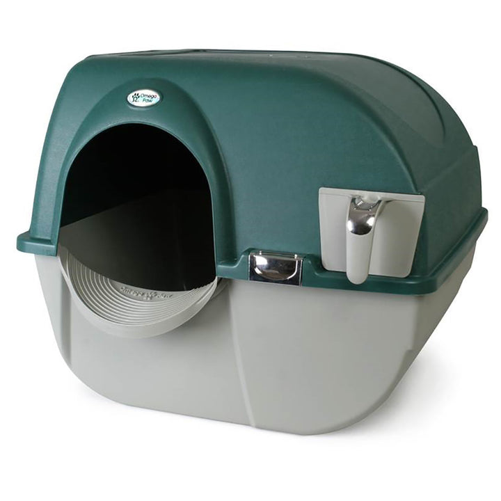 Omega Paw Roll'n Clean Self-Cleaning Litter Box & Paw Cleaning Mat for Cats