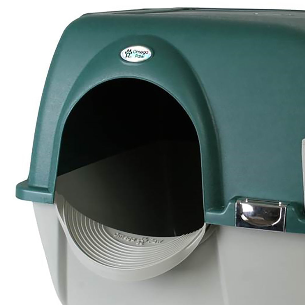 Omega Paw VMRA20-1-PR Premium Roll 'N Clean Self Cleaning Litter Box, LG, Green - VMInnovations