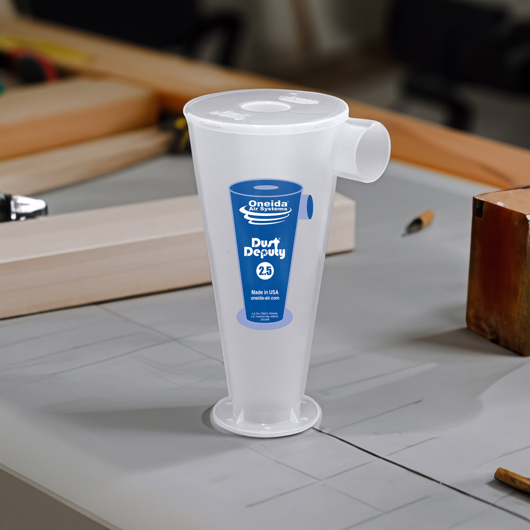 Oneida Air Systems Dust Deputy 2.5 DIY Separator, Accessory Only, Clear (Used)