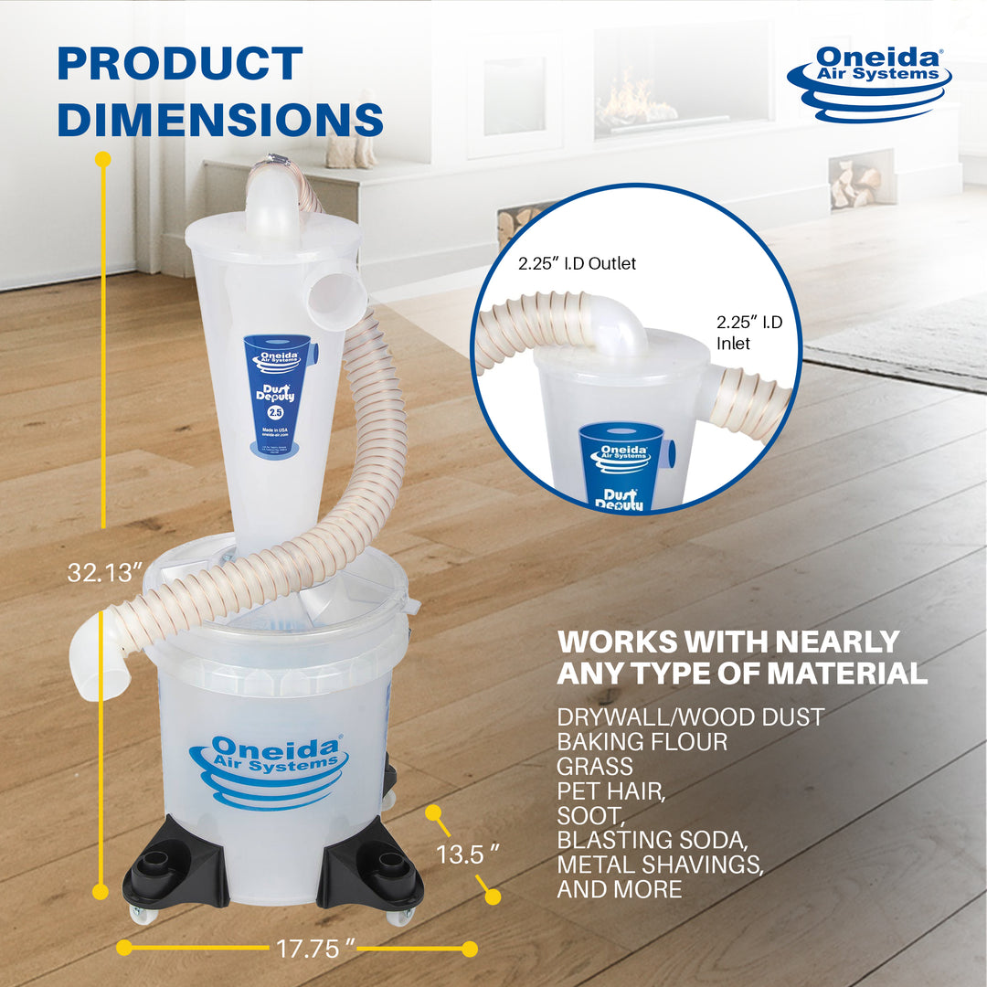 Dust Deputy 2.5 Deluxe Cyclone Separator Kit for Shop Vac (For Parts) - VMInnovations