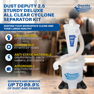 Oneida Air Dust Deputy 2.5 Deluxe Cyclone Separator Kit for Shop Vac (Used) - VMInnovations