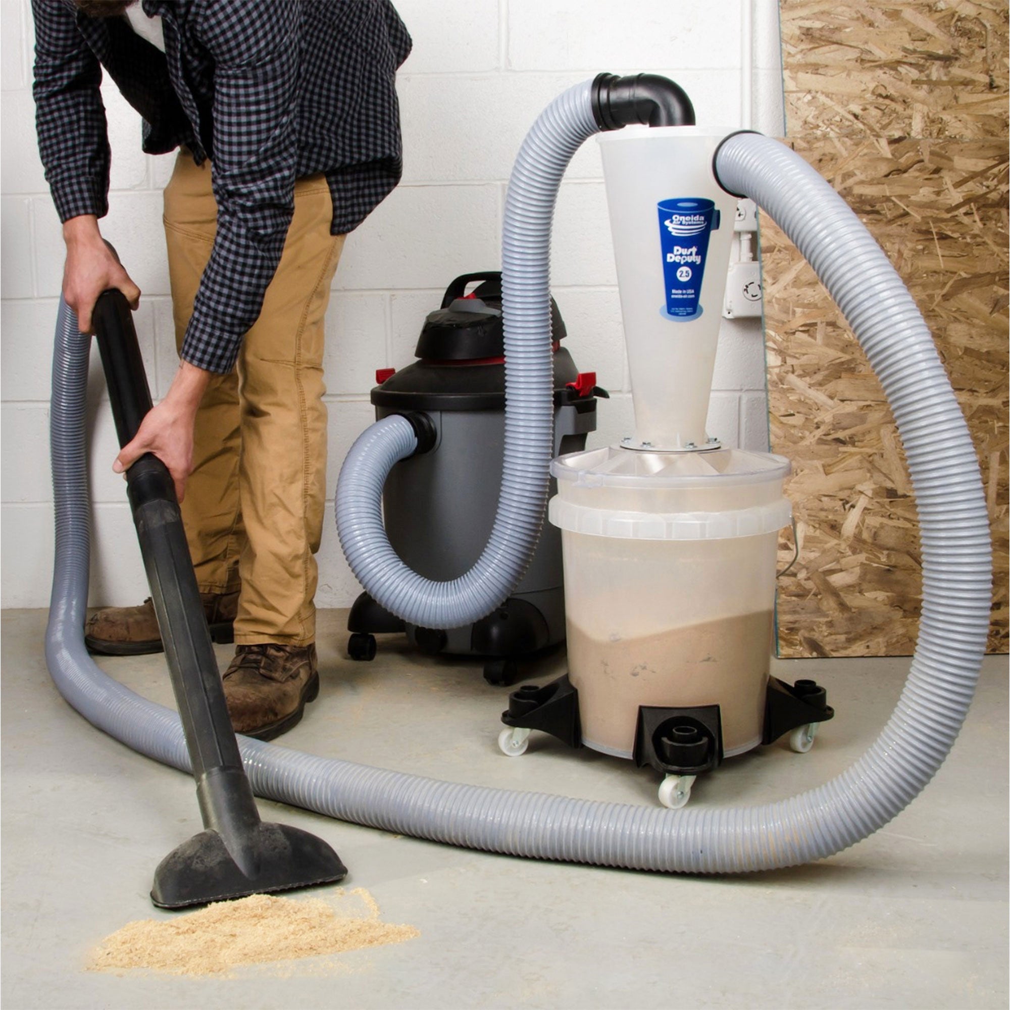 Oneida Air Systems Dust Deputy 2.5 Sturdy Deluxe All Clear Cyclone Kit(Open Box) - VMInnovations