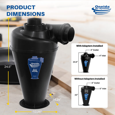 Oneida Air Systems Super Dust Deputy 4/5 DIY Cyclone Attachment, Accessory Only - VMInnovations