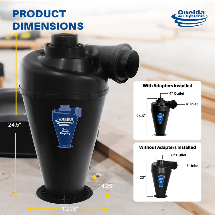 Oneida Air Systems Dust Deputy DIY Cyclone Attachment, Accessory Only(Open Box) - VMInnovations