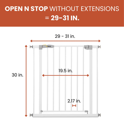 hauck Open N Stop Pressure Fit Baby Safety Gate for Openings 29 to 31", White - VMInnovations