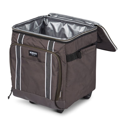 Igloo 40 Can Large  Insulated Soft Cooler with Rolling Wheels, Olive (Open Box)