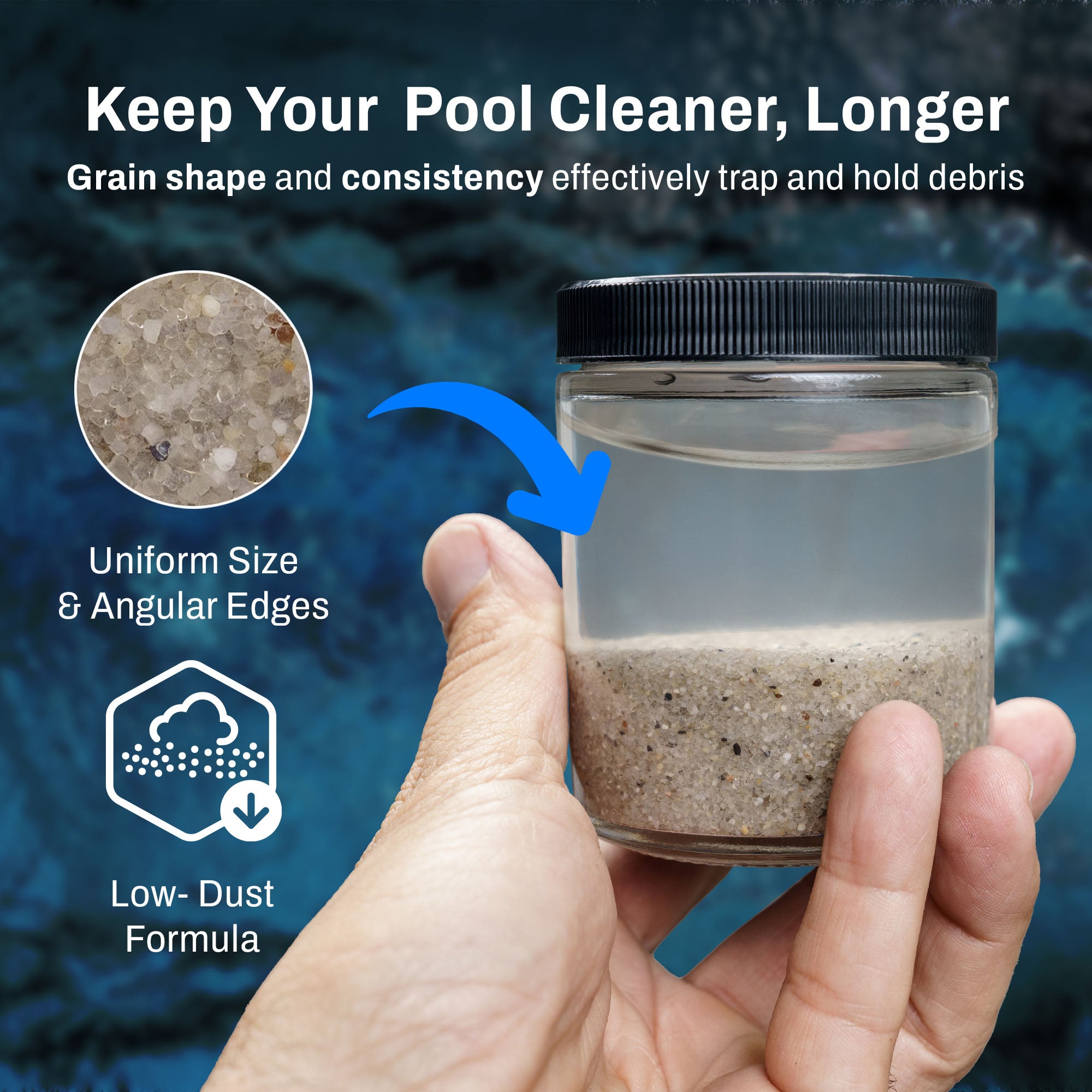 OptiFlow 50Lb Premium Pool Filtration Angular Sand w/Pure Silica Formula, 3 Pack