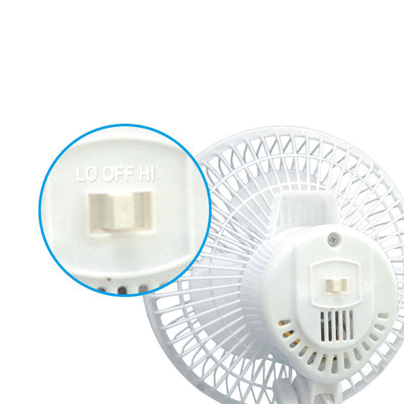 Optimus F-0645 6 Inch 2 Speed Convertible Personal Clip-On Table Fan, White
