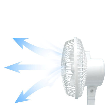 Optimus F-0645 6 Inch 2 Speed Convertible Personal Clip-On Table Fan, White