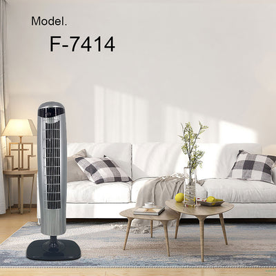 Optimus F-7414 35" 3 Speed Pedestal Tower Fan with Remote Control and LED (Used)