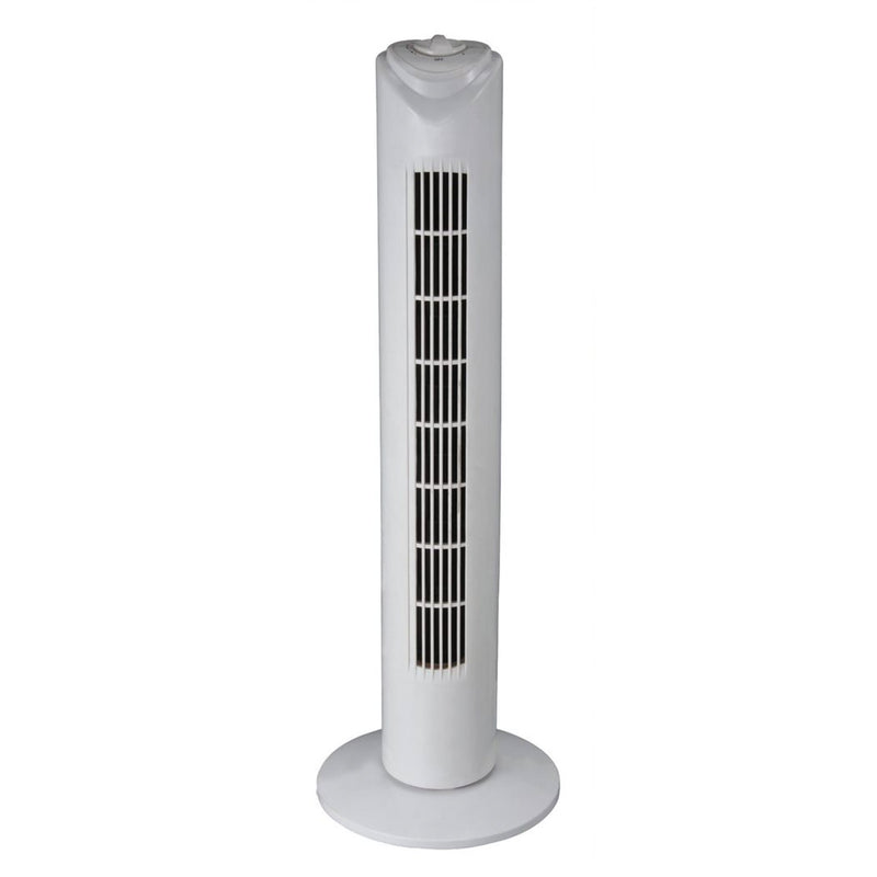 Optimus 32 Inch 3 Speed Home Oscillating Tower Fan with Timer, White (Used)