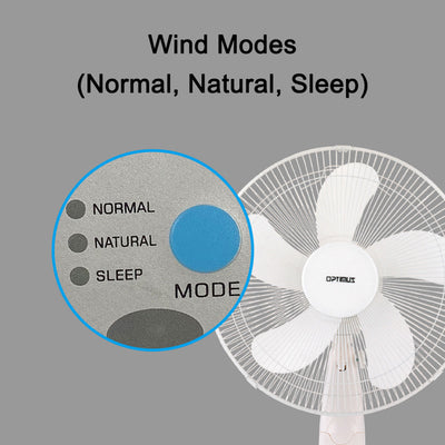 Optimus F-1760 16 inch Oscillating Stand Fan with 3 Speeds and Remote Control