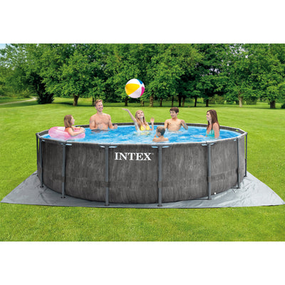 Intex 15ft x 48in Greywood Prism Steel Frame Pool Set w/ Pump & Chlorine Tabs - VMInnovations