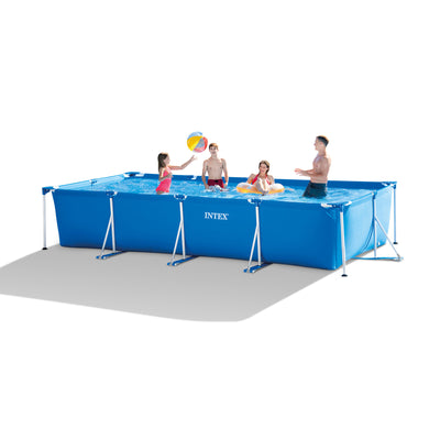 Intex 14.75ft x 33In Frame Outdoor Above Ground Swimming Pool & Chlorine Tabs