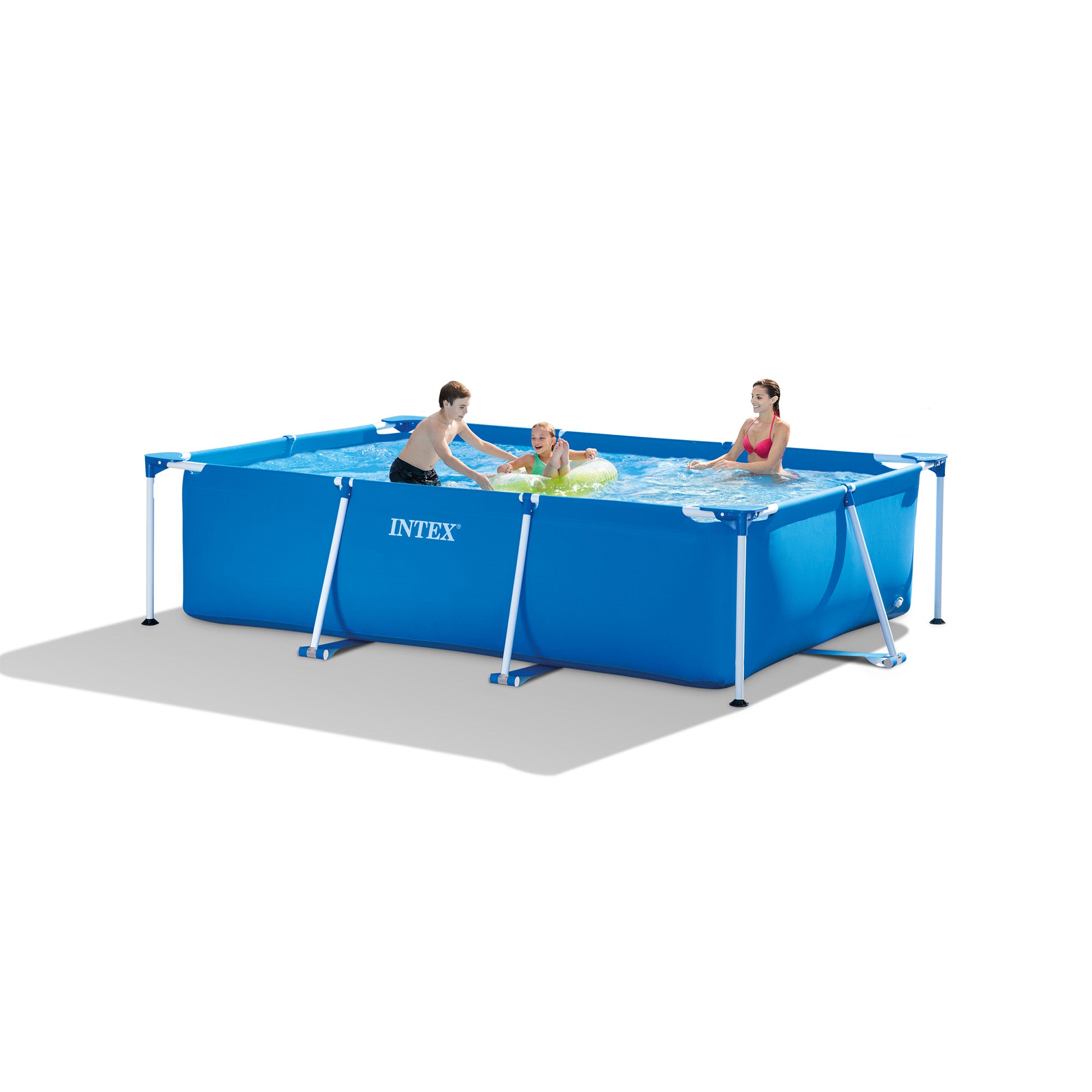 Intex 9.8ft x 29.5in Frame Outdoor Above Ground Swimming Pool & Chlorine Tabs - VMInnovations